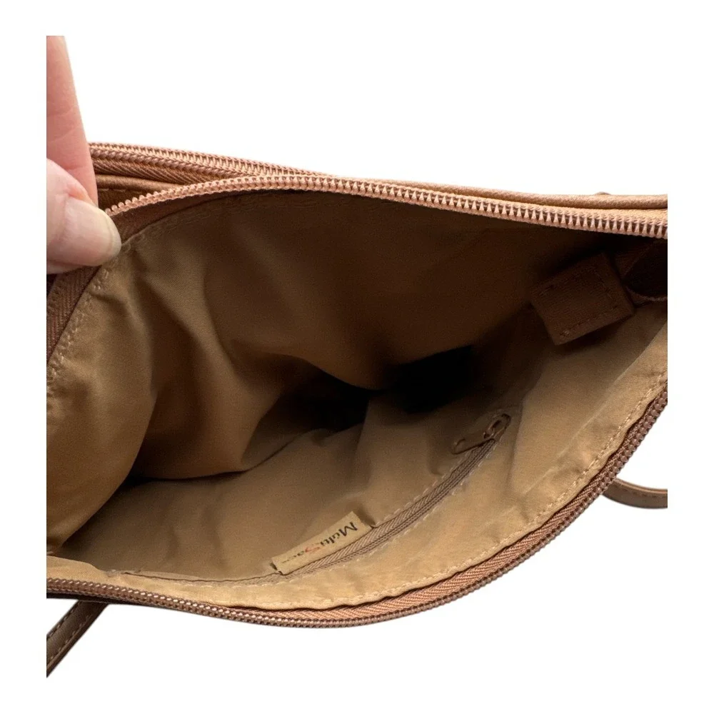 MultiSac Hobo Shoulder Bag Purse Tan Lined Divided Pockets
